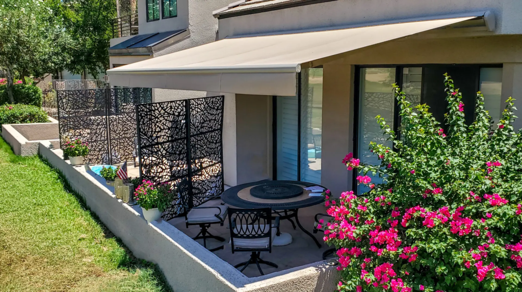 Retractable Awning, Motorized Awning, Power Shade, Awning, Sun Room, Deck Shading, LED Lights