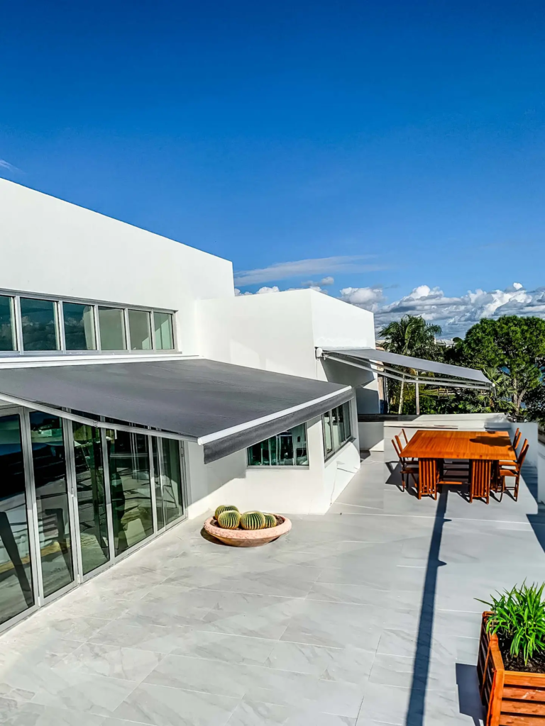 Retractable Awning, Motorized Awning, Power Shade, Awning, Sun Room, Deck Shading, LED Lights