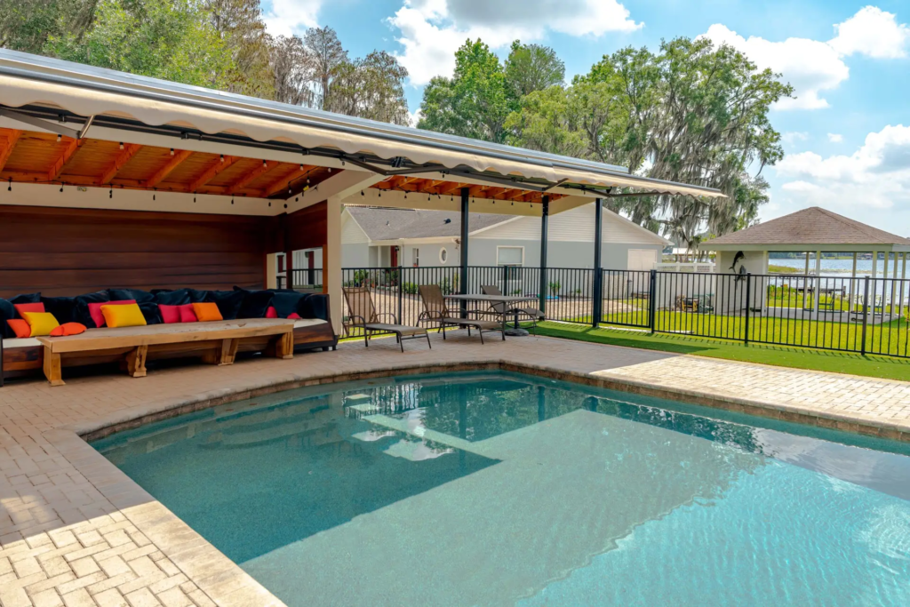 Retractable Awning, Motorized Awning, Power Shade, Awning, Sun Room, Deck Shading, LED Lights